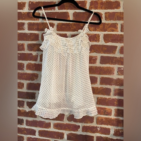 Victorias Secret white and black‎ Swiss dot lingerie with matching bottoms - Picture 1 of 8
